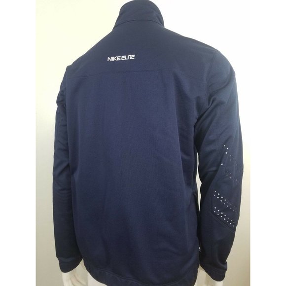 Nike Elite Sweater Basketball Warm Ups Men's Large Full Zip Navy Blue Stripe - Picture 4 of 10